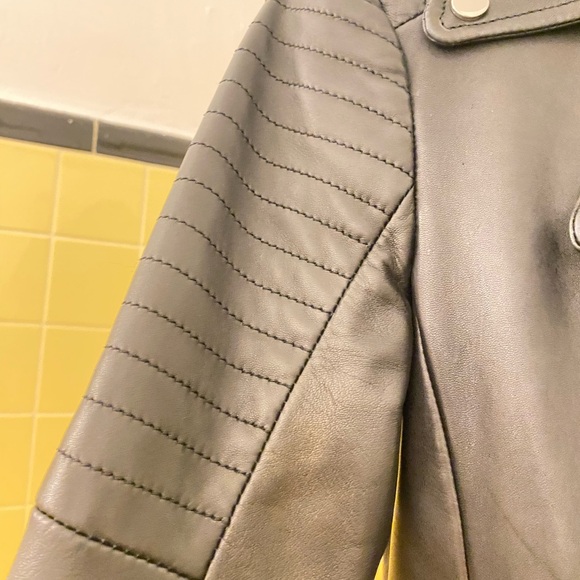 Zara Black Leather Jacket - Picture 3 of 8
